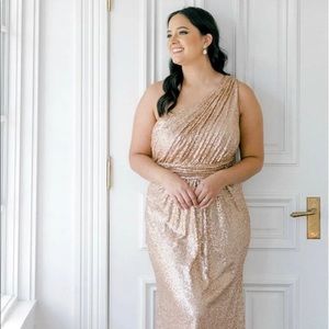 Womens Rose Gold Starla Sequin Dress